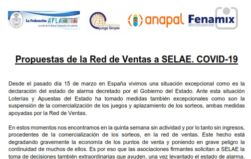 Propuestas De La Red De Ventas A Selae Covid 19 Fenamix