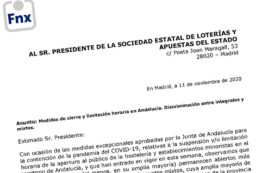 Escrito de queja ante las medidas tomadas en Andalucía