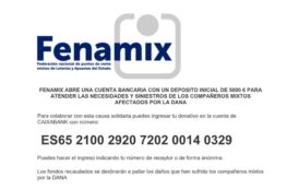 FENAMIX CON LOS COMPAÑEROS MIXTOS AFECTADOS POR LA DANA